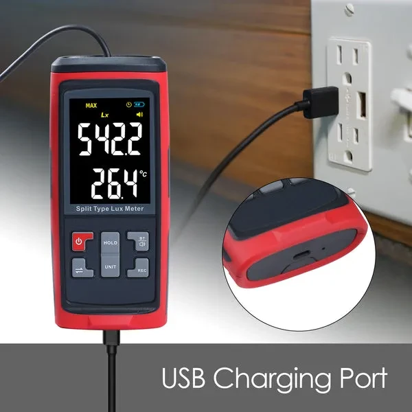 Split Type Digital Light Lux Meter with Temperature Measurement - Image 11