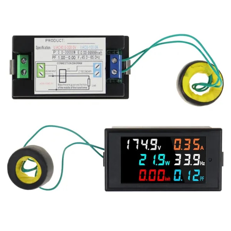 Digital 6in1 AC MultiFunction Monitor for AC Voltage and Current