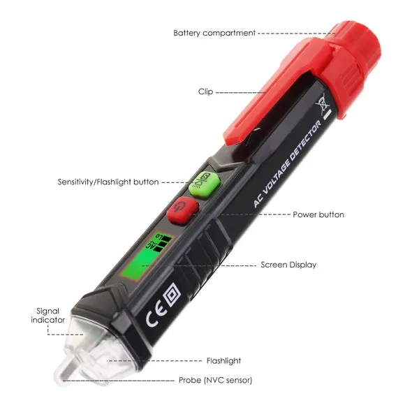 Non-Contact AC Voltage Detector with Dual Range NCV Tester (12V–1000V) - Image 6