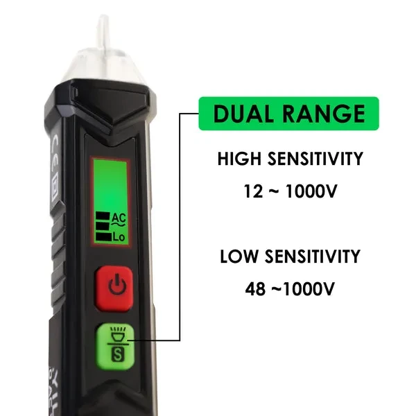 Non-Contact AC Voltage Detector with Dual Range NCV Tester (12V–1000V) - Image 7