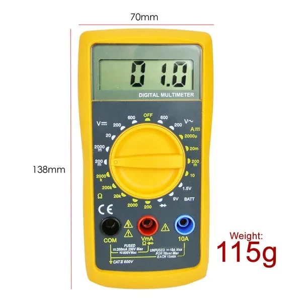 Digital Multimeter ACV/DCV, DC Current Diode Battery Test Meter - Image 11