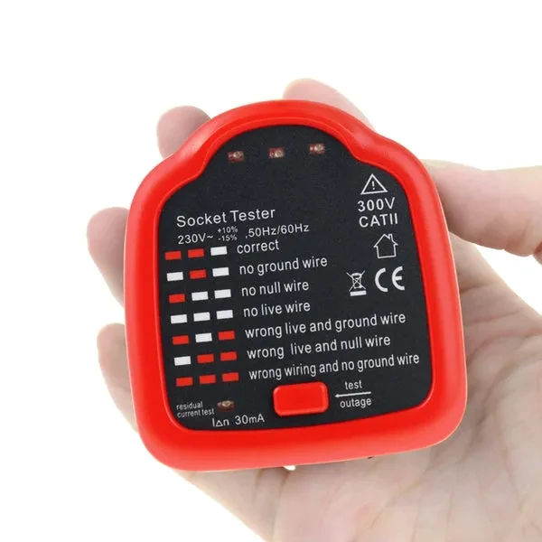 Handheld Outlet Tester with LED Light for Polarity Detection - Image 2
