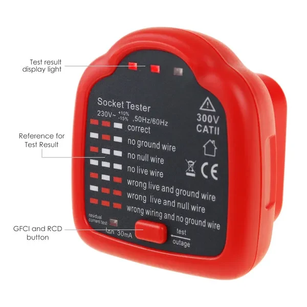Handheld Outlet Tester with LED Light for Polarity Detection - Image 4