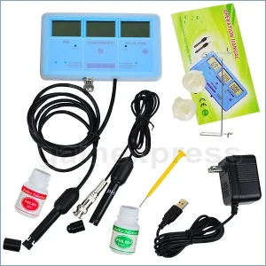 6-in-1 Multi-Function Meter Tester for EC, CF, TDS, pH, °C, °F