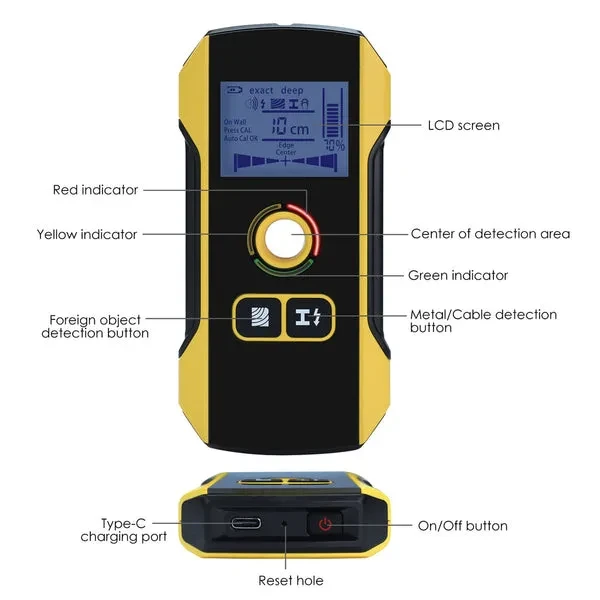 Wall Detector Stud Finder for Positioning Hole and AC Live Cable Wires - Image 8