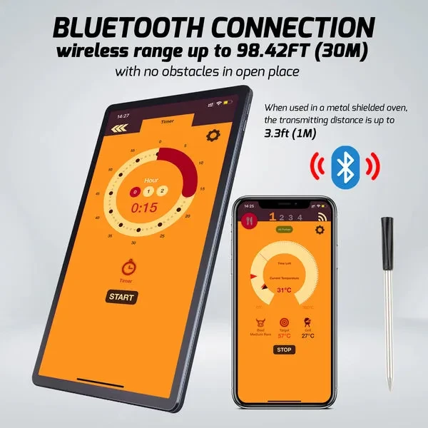 Smart Meat Thermometer with Bluetooth (up to 30m/98.42ft) - Image 3