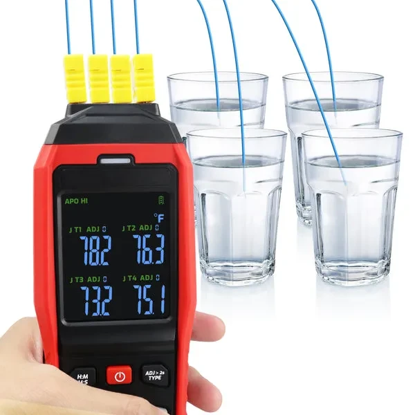 K/J Datalogger Thermocouple Thermometer (-328~2501°F, 4-Channel) - Image 3