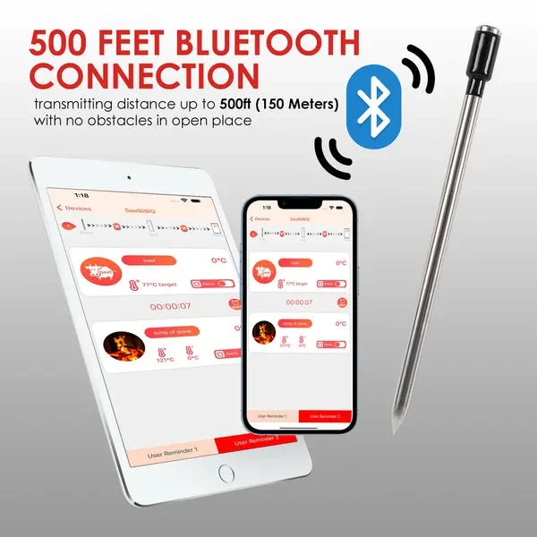 Smart Bluetooth Meat Thermometer with 500FT Wireless Range - Image 6