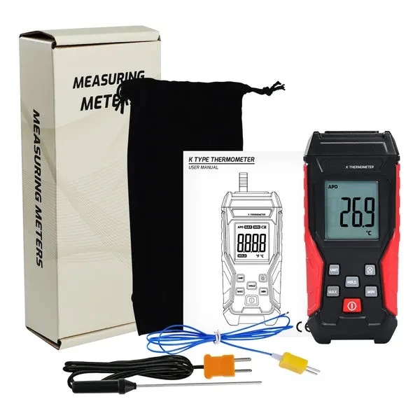 Digital K-Type Thermocouple Thermometer with Wired and Stainless Steel Probes - Image 7