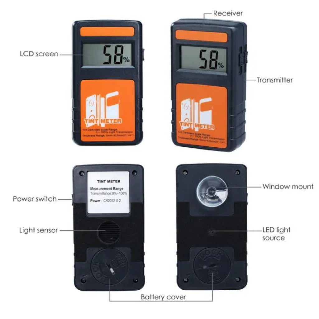 Digital Window Tint Meter with 100% Visual Light Transmission ...