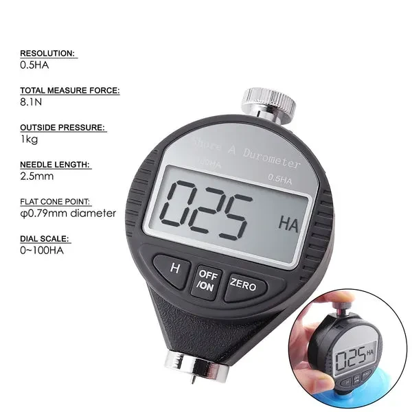 Shore A Digital Hardness Meter Durometer (0~100HA) for Rubber and Tire - Image 9
