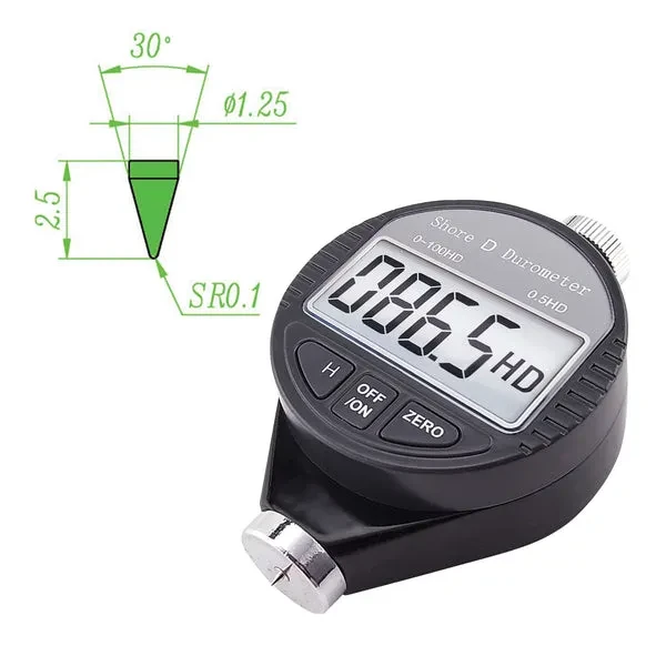 Digital Shore D Hardness Tester for Rubber, Tire, Plastic, and Flooring, 0-100HD - Image 9