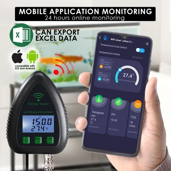 Smart 5-in-1 Water Quality Tester (pH, TDS, Salt, S.G., Temp) with WIFI - Image 5