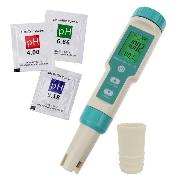 7-in-1 Pen Type Water Quality Tester (pH, TDS, EC, ORP, Salinity, SG, Temp)
