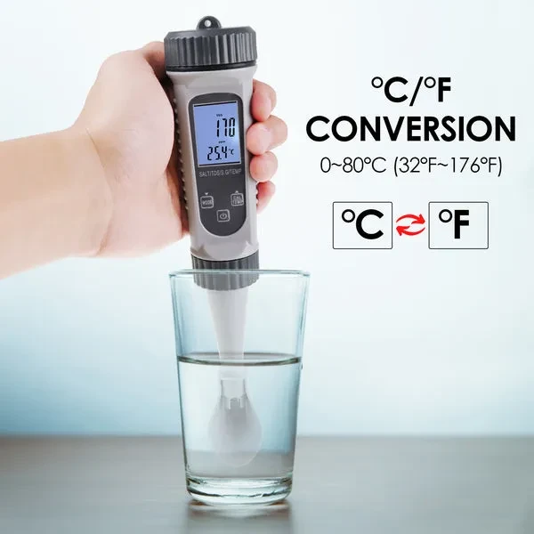 4-in-1 Water Quality Tester (TDS, Temperature, S.G., Salt Salinity) - Image 9