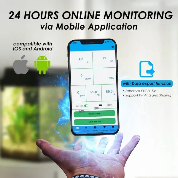 Bluetooth Floating Monitor for EC, Salinity, pH, ORP, and TDS - Image 8
