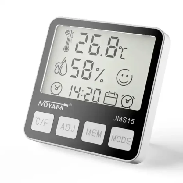 Big LCD Digital Thermometer and Hygrometer with Weather Station and Clock - Image 3