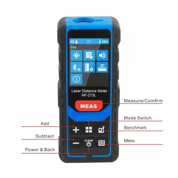 Laser Distance Meter with 120m Range for Single Continuous Measurement - Image 3
