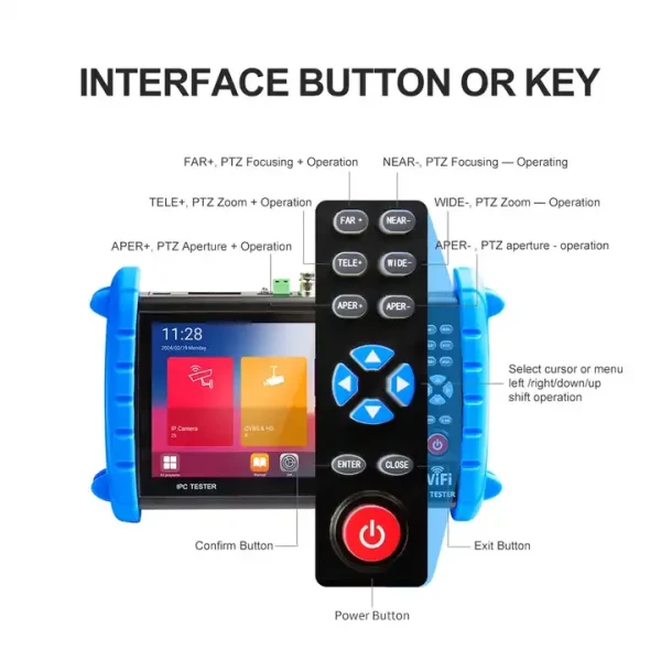 7-Inch HD Resolution Touch Screen CCTV Tester for Debugging DVR, NVR - Image 2