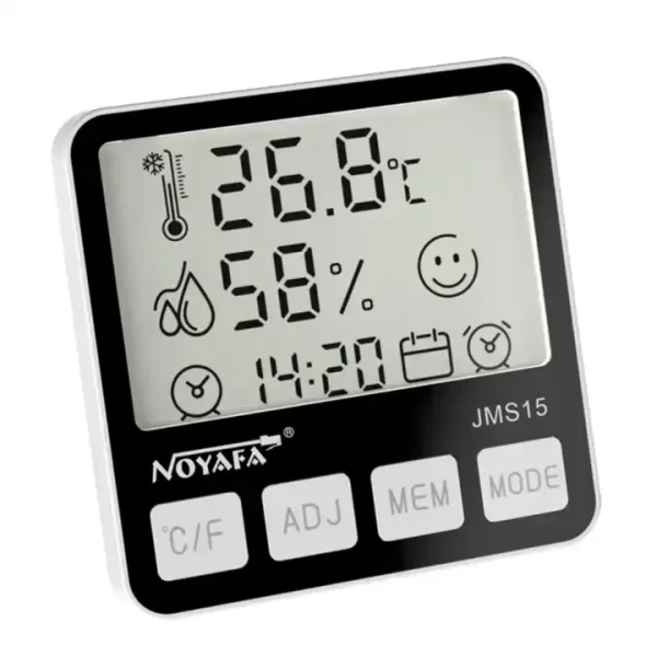 Big LCD Digital Thermometer and Hygrometer with Weather Station and Clock - Image 4