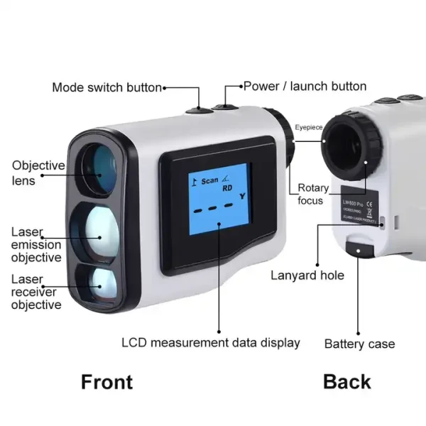 Dual Display 1200M Golf Laser Rangefinder with Flagpole Lock and Fog Measurement - Image 4