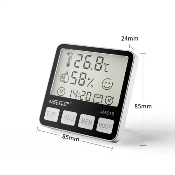 Big LCD Digital Thermometer and Hygrometer with Weather Station and Clock - Image 2