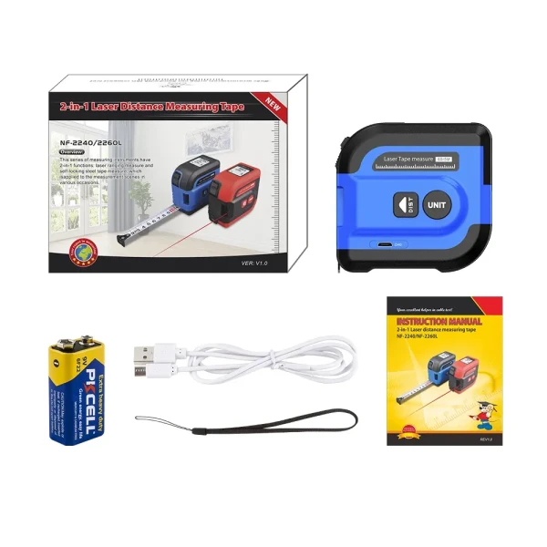 High-Precision Handheld Electronic Rangefinder 60M Tape Ruler with LCD Display - Image 2