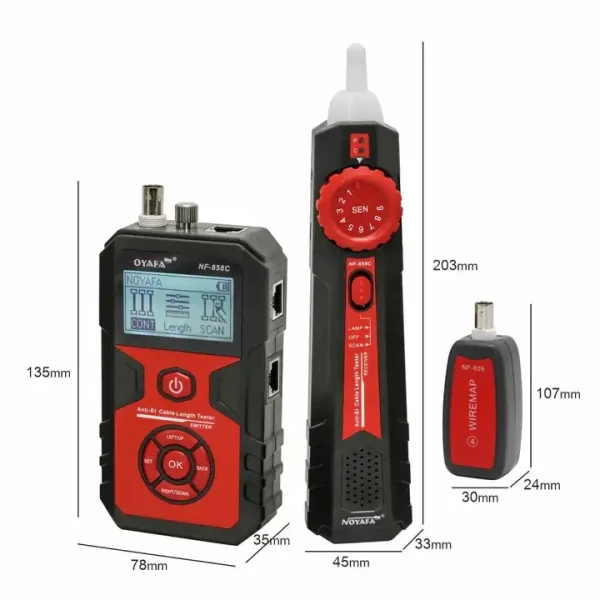 Multifunction LCD Cable Tester with Cable Continuity Testing, RJ11/RJ45/BNC/USB Tracing, and Anti-Interference - Image 2
