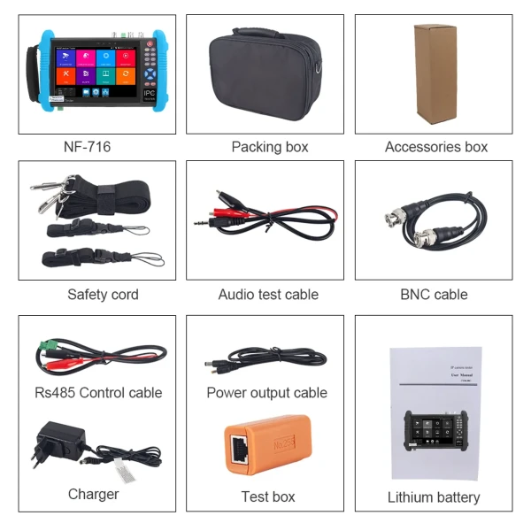 All-in-One 7-Inch Camera Tester with CVI, TVI, AHD, 8MP EX-SDI, HD-SDI, and 3G-SDI Support - Image 9