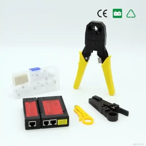 Cable Tester with 3-in-1 Crimping Tool for Network LAN Cable Stripping