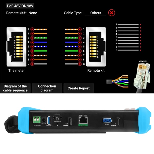 All-in-One 7-Inch Camera Tester with CVI, TVI, AHD, 8MP EX-SDI, HD-SDI, and 3G-SDI Support - Image 2
